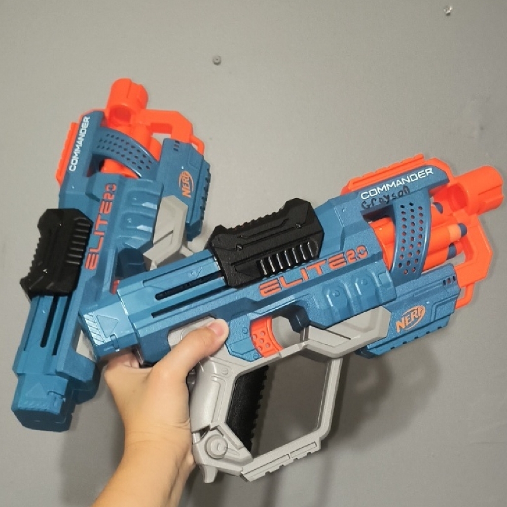 Nerf Elite 2.0 Dual Commander Blasters - Blue, Orange, Gray, Black ONE GUN